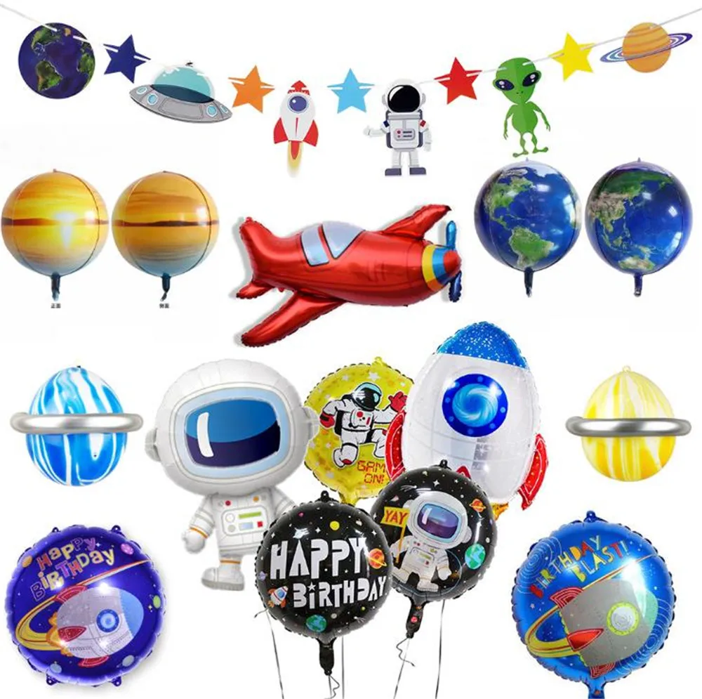 Cartoon Astronaut Boy Foil Balloons Baby Rocket Favor Toys Party Decor Birthday