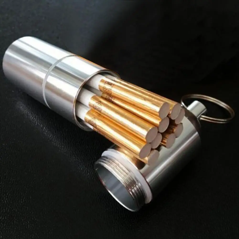

Portable Waterproof Moisture Proof Storage Organizer Box Mini Cigarette Case Aluminum Alloy With Key Chain
