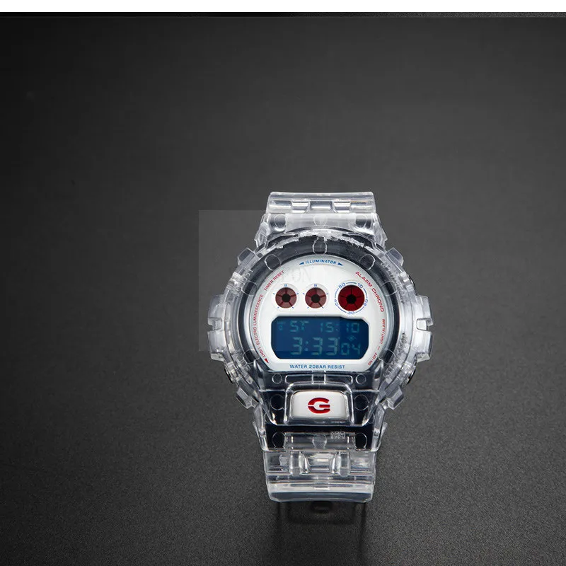 Силиконовый ремешок для часов DW6900 DW6930 спортивный водонепроницаемый прозрачный +