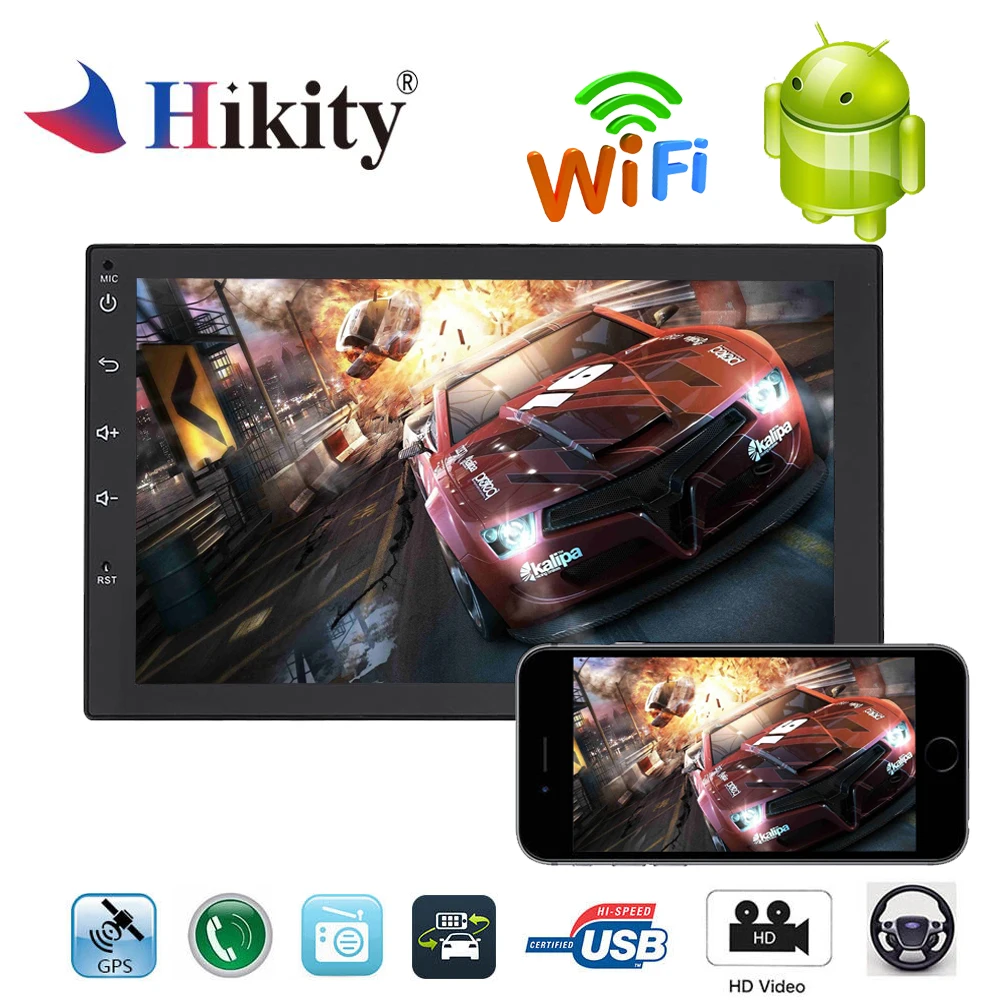 

Hikity Car Radio Multimedia Video Player Navigation GPS mirrorlink Universal 2 din auto Stereo Support WIFI DVR OBD Autoradio