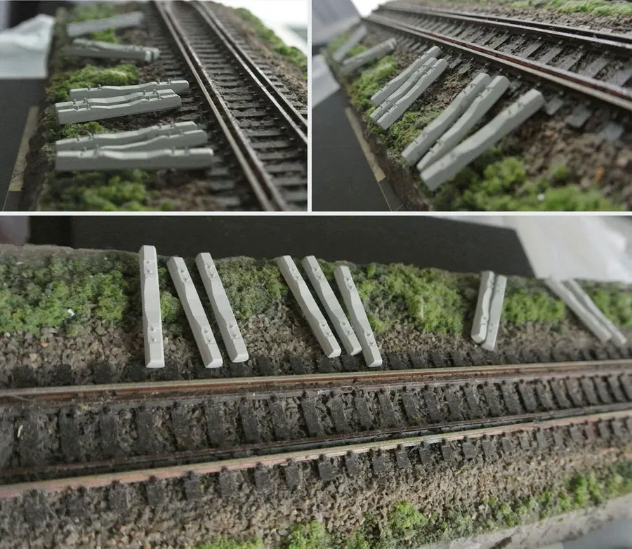 

20 PCS DIY 1:87 New Type III Concrete Cement Pillow Sleeper Track Scene Railway Model Train Ho Accessories