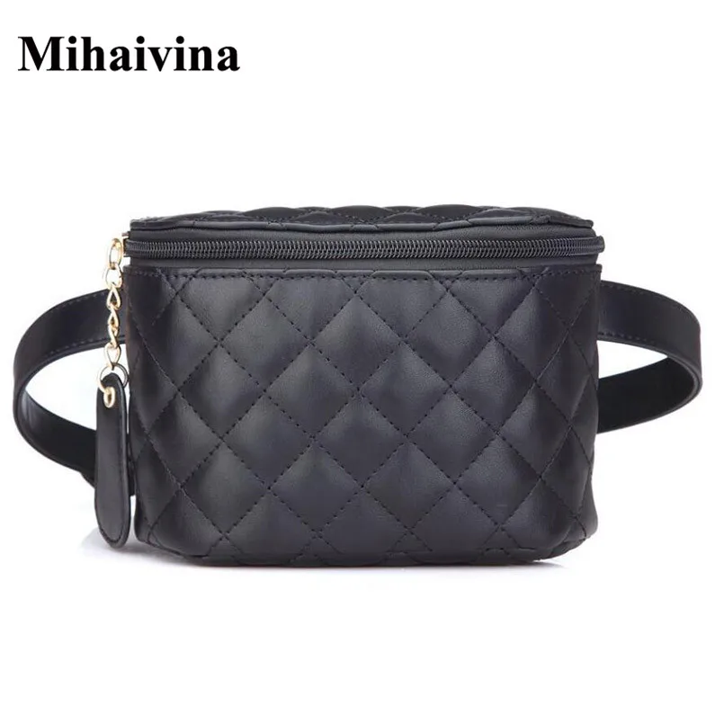 Mihaivina Fashion Women Leather Waist Bags Vintage Belt Casual Bags