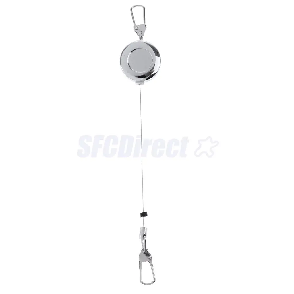 Fly Fishing Retractable Zinger Reel Steel Cord Retractor Fishing Tools Key Chain, Attach to Vest Backpack Belt