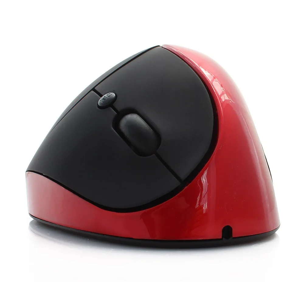 CHUYI 2,4 ГГц Беспроводная вертикальная перезаряжаемая мышь эргономичная оптическая игровая мышь Mause USB компьютерная мышь с ковриком для Мыши для ПК ноутбука - Цвет: Красный