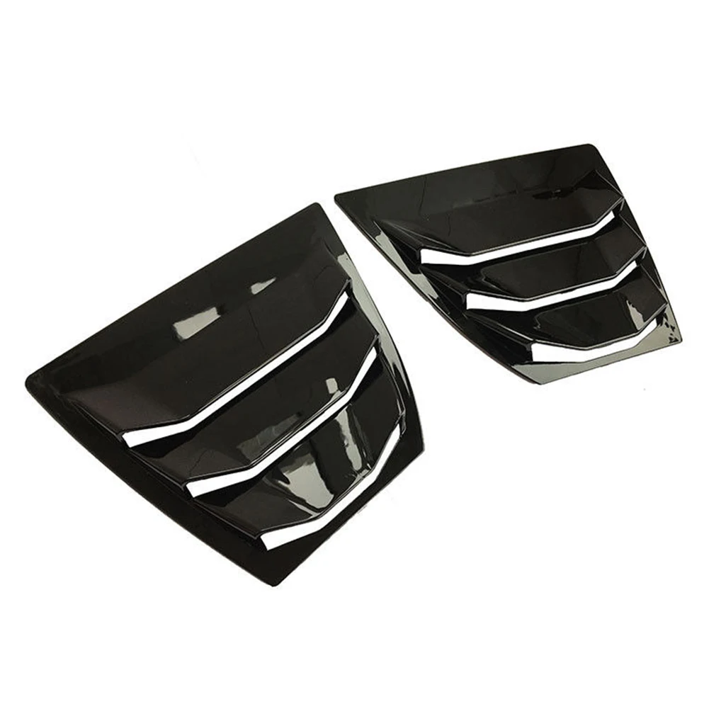 

2PCS Side Louvers Vent Black Panel Easy Install Car Cover Rear Window Decor ABS Quarter For Mazda 3 Axela 14-18