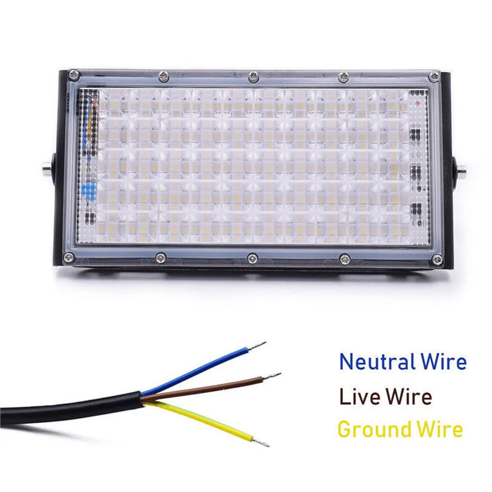 220V 50W Aluminum 50 LED Flood Light Waterproof Outdoor Garden Landscape Lamp