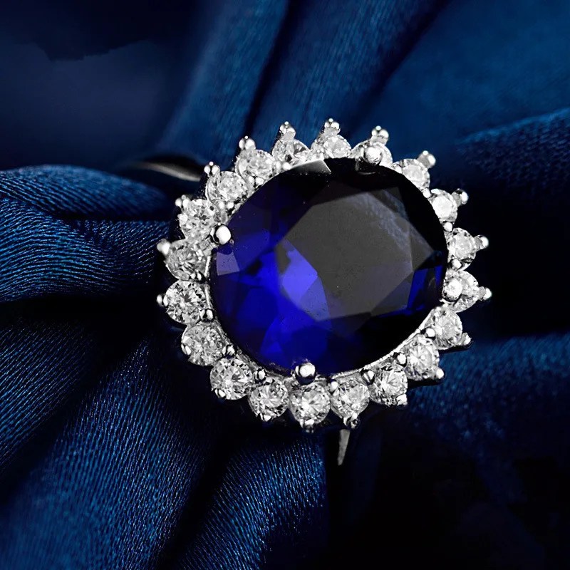 s925 sterling silver ring luxury huge blue cubic zircon wedding rings engagement ring for women jewelry - Huge Wedding Rings s925 sterling silver ring luxury huge blue cubic zircon wedding rings engagement ring for women jewelry - Huge Wedding Rings
