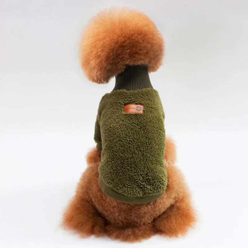 

Sueter para perro high collar dog clothes sweater chandail pour chien soild fleece dog sweater pull chien dog clothes winter