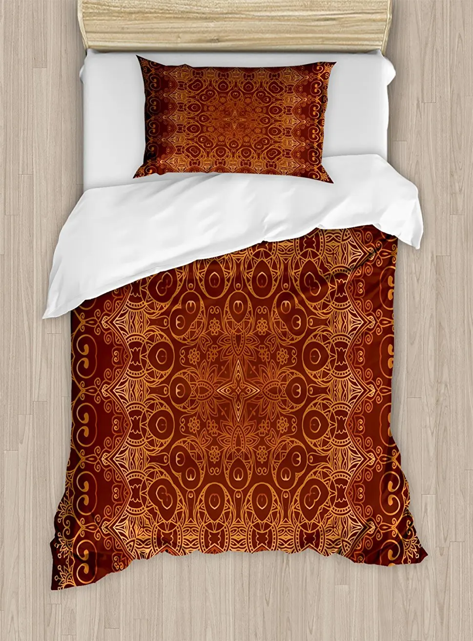 Antique Duvet Cover Set Vintage Lacy Persian Arabic Pattern From