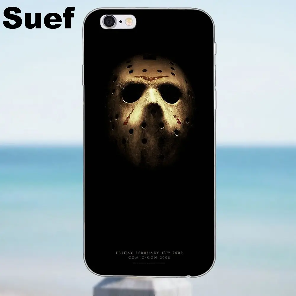 Мягкий Сотовый телефон Friday 13th Horror Jason для iPhone X 4 4S 5 5S 5C SE 6 6S 7 8 Plus Samsung Galaxy A3 A5 J1 J3 J5 J7