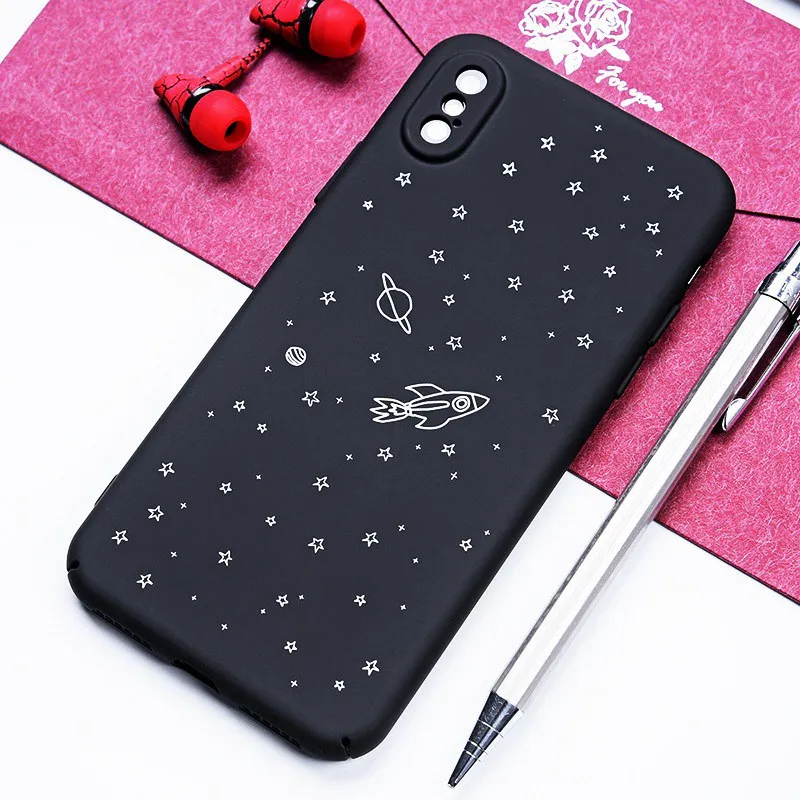 TOMKAS Fashion PC Case For iPhone 6 6S Plus Cute Case Cartoon Planet Pattern Back Cover For iPhone X 7 8 Plus 6 6s Plus Case     (2)