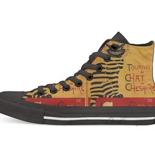 Chat du chesire/Новинка; дизайнерская парусиновая обувь с высоким верхом; повседневная обувь на плоской подошве; Прямая