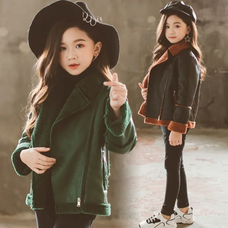 Girls Winter Jacket Fashion Windbreaker Outerwear Children's Thicken Fleece Coat Pu Warm Fur Coats Snow Overall Clothes For Girl Girls Winter Jacket Fashion Windbreaker Outerwear Children's Thicken Fleece Coat Pu Warm Fur Coats Snow Overall Clothes For Girl