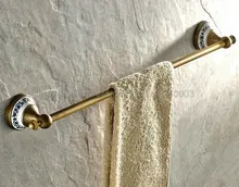 Antique Brass Wall Mounted Ceramic base Bathroom Single Towel Rack Bars Towel Bar Kba402 brass antique single towel bars bathroom wall mounted towel rod holder wholesale and retail bathroom accessory
