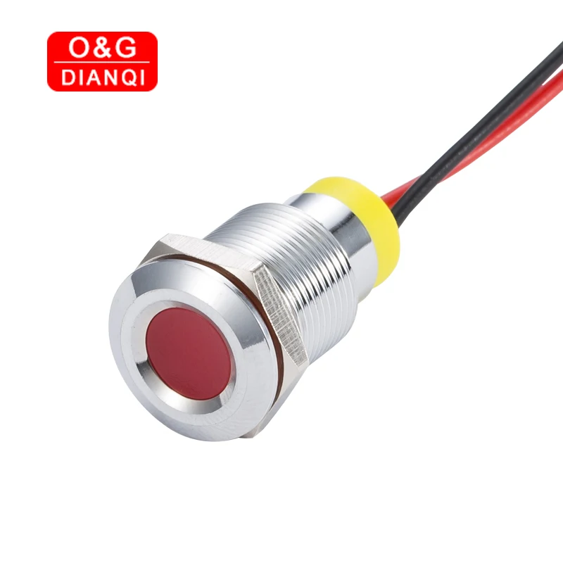 

Flash LED Pilot 12mm Metal Flashing Indicator Light 6v 12v 220v Led Waterproof Blink Pilot Signal Lamp with Wire