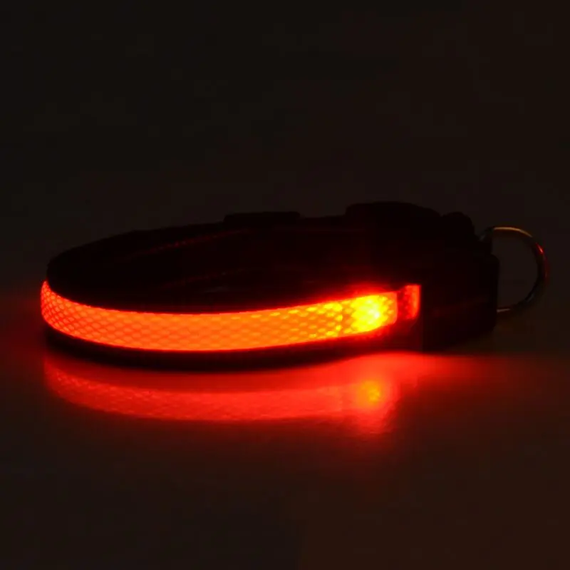Светоотражающий светодиодный ошейник для питомцев Ночная Безопасность Светящиеся мигающие ошейники USB Перезаряжаемый A15 - Цвет: RED