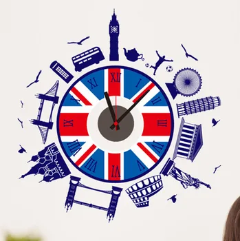 

3D Clock Time Needle Watch Stereo travel DIY PVC Wall Sticker Cartoon Home Decoration Wall Art Mural Wall Decals For Bedroom
