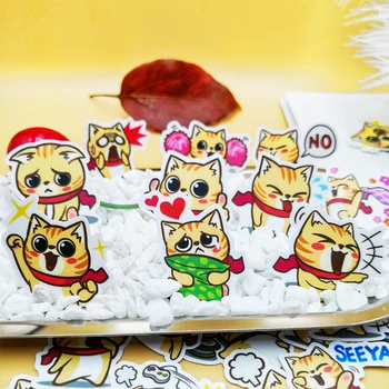 

20/40pcs Amusing Cute Fat Kitten Cartoon Sticker Notebook Scooter Wall DIY Mobile Phone Waterproof Sticker