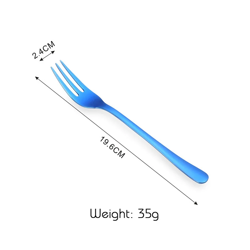 ULKNN 1 шт. Нержавеющая сталь фруктовая вилка Домашняя одежда и мебель кухонная утварь без легкой коррозии чистый цвет фруктовая вилка - Цвет: Blue