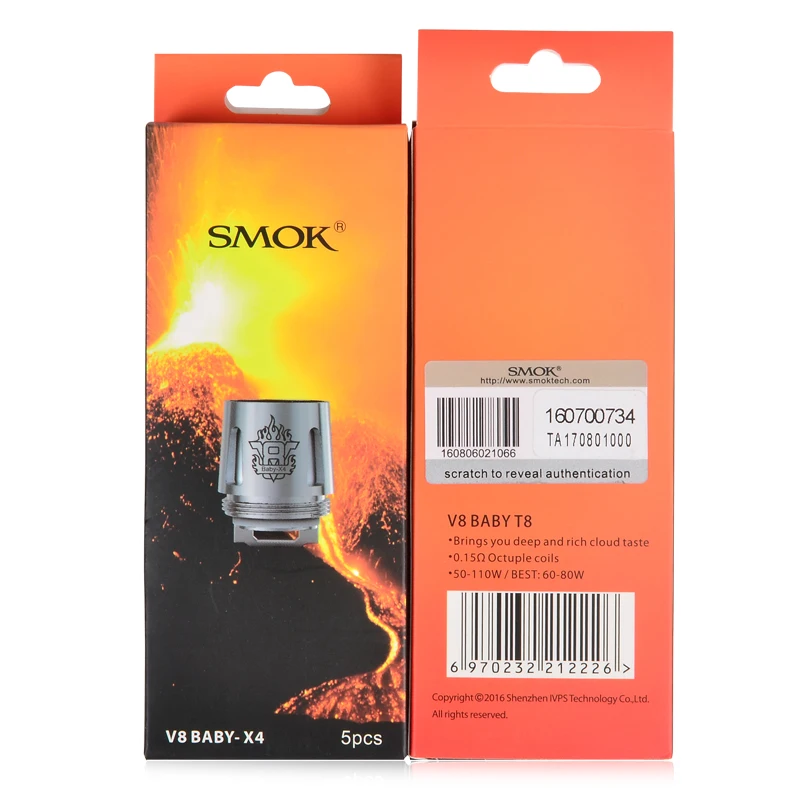 Original Smok TFV8 Baby Coil Head V8 Baby-T8 V8 Baby-T6 V8 Baby-X4 V8 Baby-Q2 Core For TFV8 BABY Beast Tank & Alien& Al85 Kit Original Smok TFV8 Baby Coil Head V8 Baby-T8 V8 Baby-T6 V8 Baby-X4 V8 Baby-Q2 Core For TFV8 BABY Beast Tank & Alien& Al85 Kit
