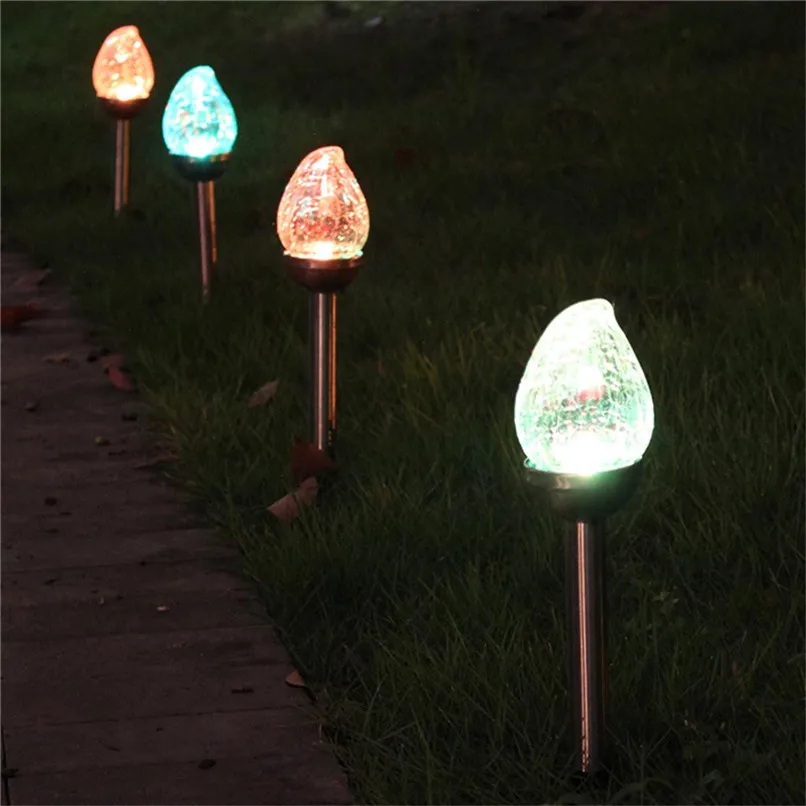

2pc Solar LED Colorful Outdoor Path Light Spot Lamp Yard Garden Lawn Landscape Light #2u24