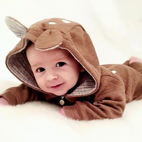 Осенняя одежда для малышей Детский Милый хлопковый комбинезон с рисунком медведя вязаный для новорожденных Детский комбинезон с длинными рукавами D0251