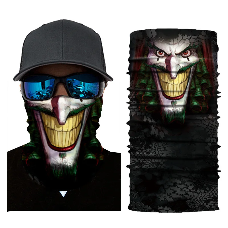 Cycling Headscarf 3D Printing Skull Face Mask Scarf Ghost Dust-proof Snowboard Neck Warmer Face Shield Balaclava Bandana AC0243 (14)