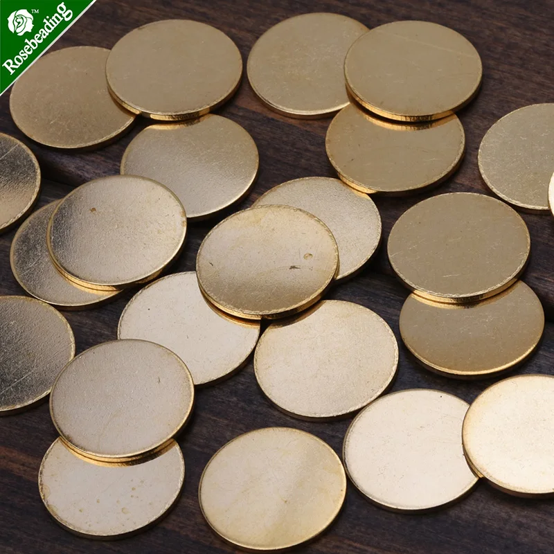

50pcs 16mm brass Unplated Flat Round Circle Blank Stamping Charms,stamping blanks tags