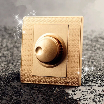 

250W Gold Fan Switch, Speed Regulation, AC 110~250V Home Wall Switch and fan speed dimmer