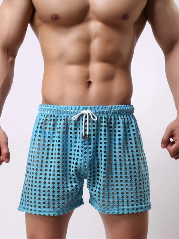 Mens See Through Mesh Shorts Sexy 