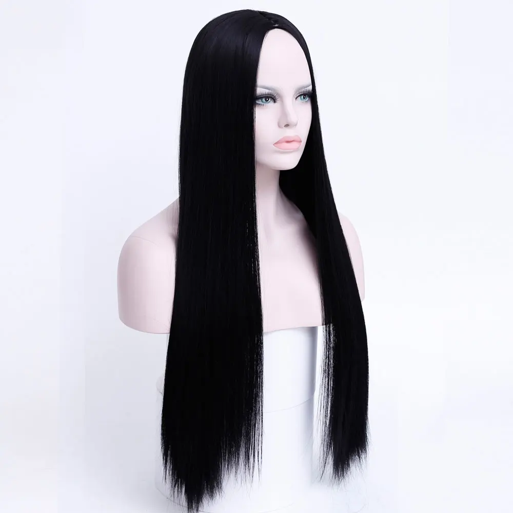 SHANGKE RAMBUT 30 Inch Panjang Lurus Wig Gaya Rambut Tahan Panas Wig