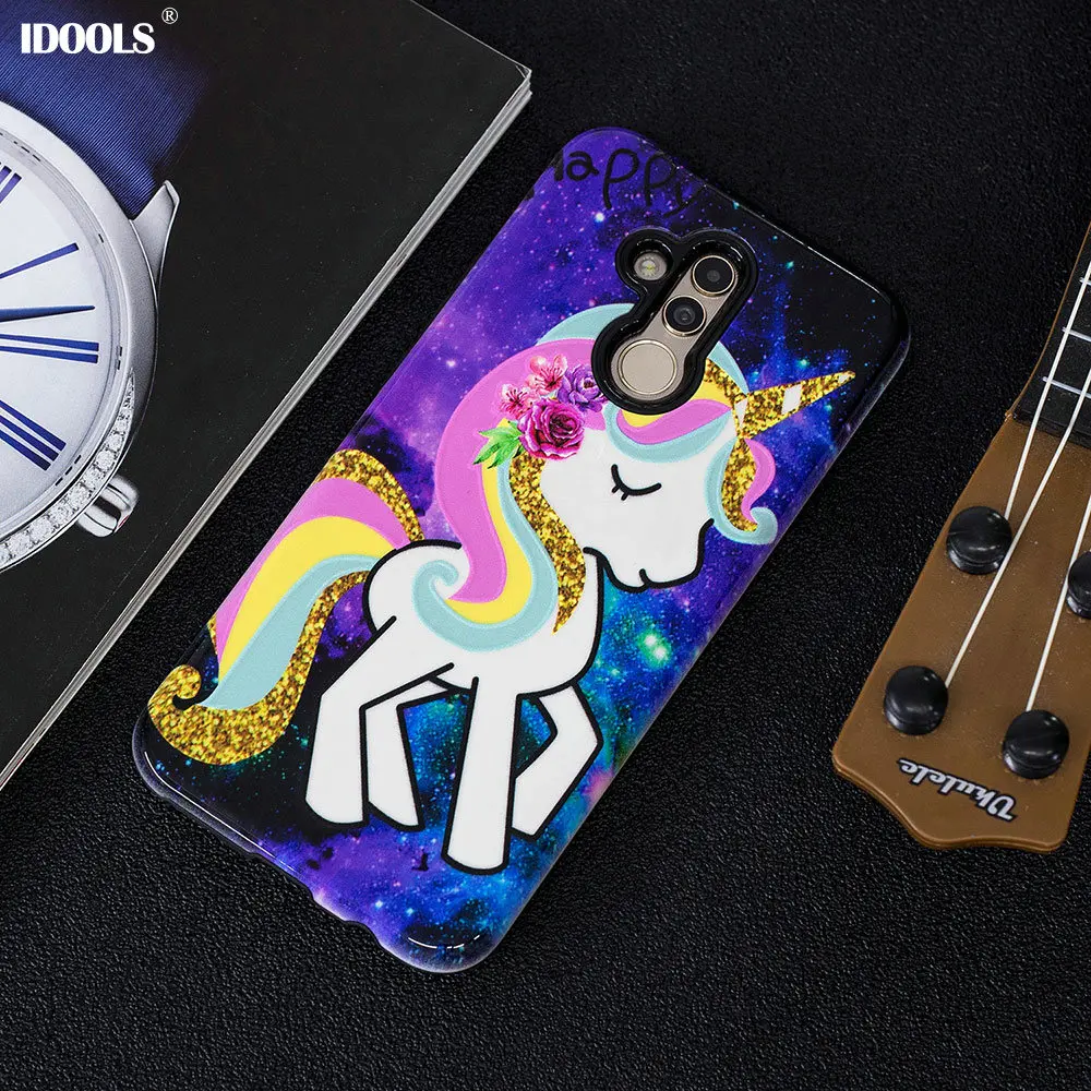 IDOOLS чехол для huawei Коврики 20 Lite P20 P10 мультфильм чехол-крышка с узорами телефон