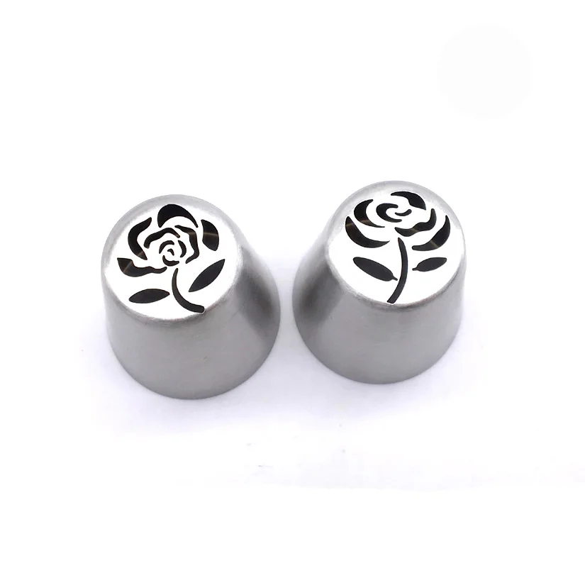 

2 pcs/set Rose Shapes Russian Tulip Icing Piping Nozzles Cupcake Fondant Cake Decorating Tip Sets