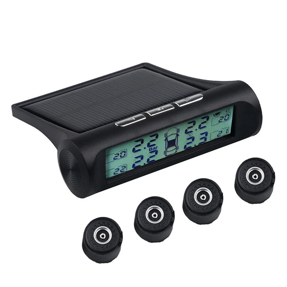 

Solar Energy auto tire pressure monitor digital display led white backlight Car tire pressure monitoring system car security