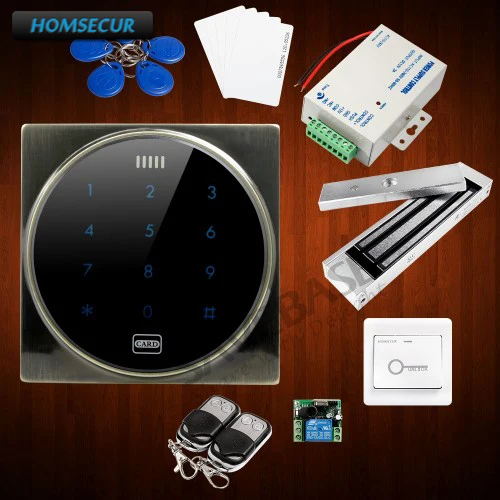 

HOMSECUR 125Khz Metal Case Access Control Kit With Touch Keypad + Waterproof 180KG Magnetic Lock