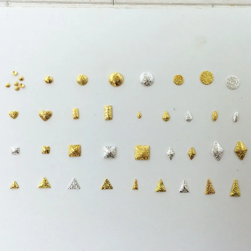 100 шт./упак. креплений диаметром 22-35 мини тонкий цвета: золотистый, серебристый квадратный Треугольники ромб на каждый день, с заклепками, из металлического сплава, украшение для ногтей, лак для ногтей Подвески