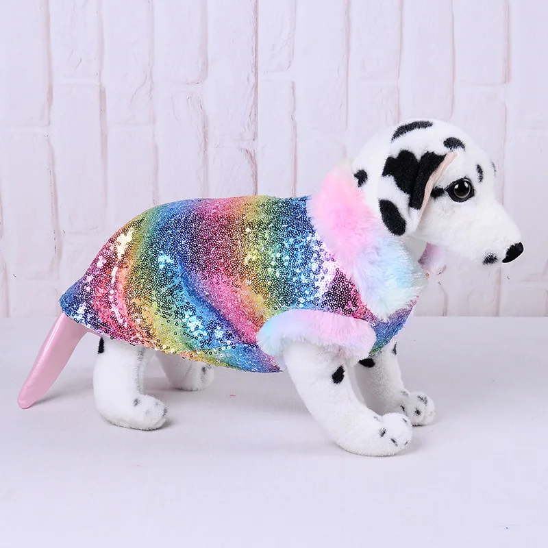 

Shining Sequins Pet Clothes Mermaid Dog Clothes Coat for Small Dogs Pet Coat Dog Jacket XS-XL Free Shipping ropa perro