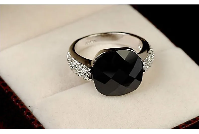USTAR черный камень Обручальные кольца для женщин модные ювелирные изделия розовое золото цвет обручальное кольцо с кристаллами женские Anel bijoux Toq качество
