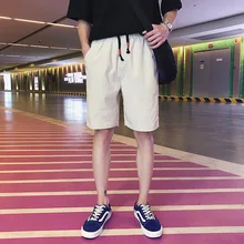 Модные мешковатые мужские шорты с эластичной резинкой на талии летние шорты для бега по колено английские хлопковые шорты Hombre
