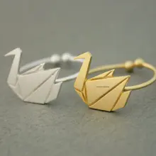 Кольцо-Журавль из бумаги оригами с ромашками, ювелирное изделие для женщин, кольцо с открытым пальцем