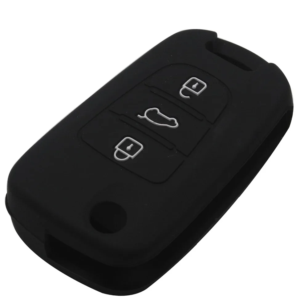 

For Hyundai i20 i30 i35 iX20 iX35 Solaris Verna 3BTN Silicone Car Key Cover Case For Kia RIO K2 K5 Sportage Sorento