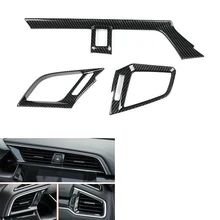 YAQUICKA углеродное волокно ABS Автомобильный интерьер лицевая сторона и консоль вентиляционное отверстие стикер рамки для Honda Civic LHD