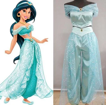 

Adult Women Girl Children Anime Aladdin Princess Jasmine Cosplay Costume