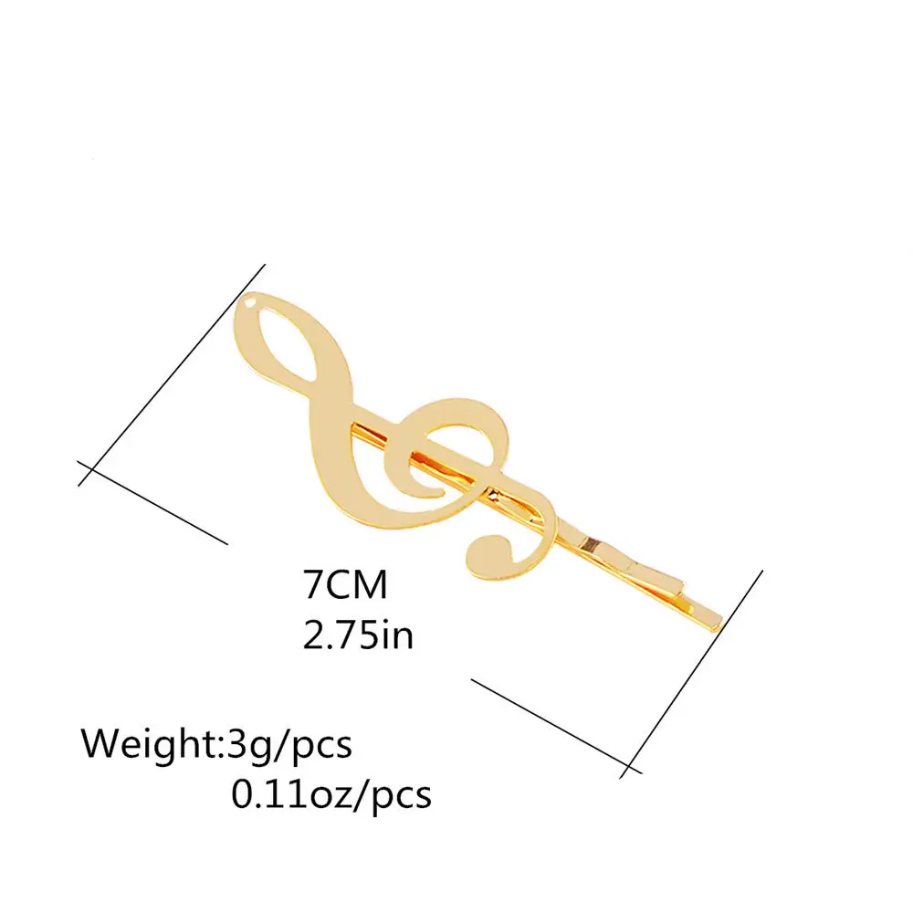 2X розовые золотые металлические заколки для волос Музыкальная нотка Винтажная заколка-пряжка шпилька сплав C