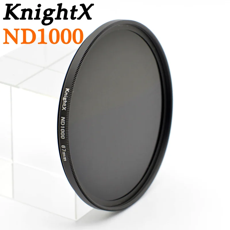 KnightX от ND2 до ND1000 52 мм 58 мм ND2-400 nd400 переменная нейтральная плотность ND фильтр объектива для Canon nikon d3200 d5300 600d 100d 500d - Цвет: ND1000