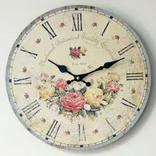 ZAKKA Home Decorative Nostalgic Flower Round font b Wall b font font b Clock b font