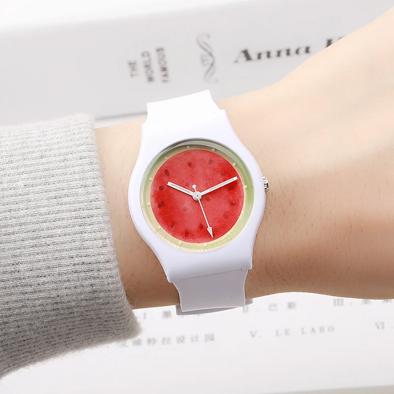 

Brand New Fashion Cute Harajuku Cartoon Watermelon Girl's Boy's Children Watch Waterproof Sport Jelly Watch Lady Quartz Watch