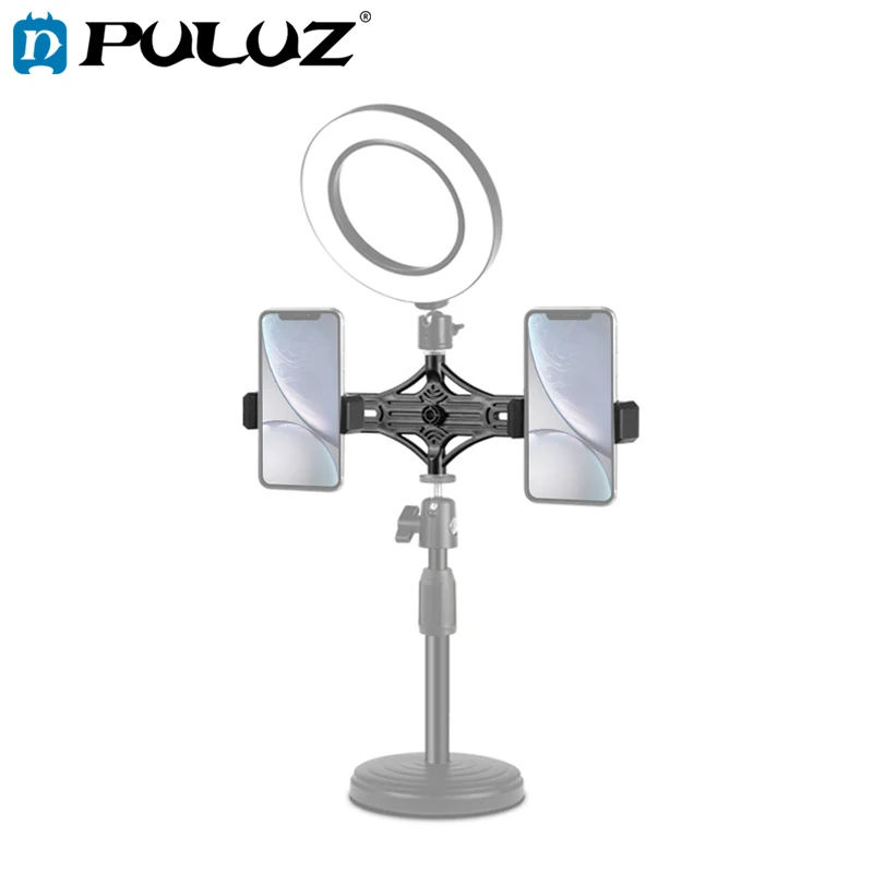 

PULUZ SmartPhones Dual Brackets Horizontal Holder for Youtube Video Live Broadcast Vlogging Recording