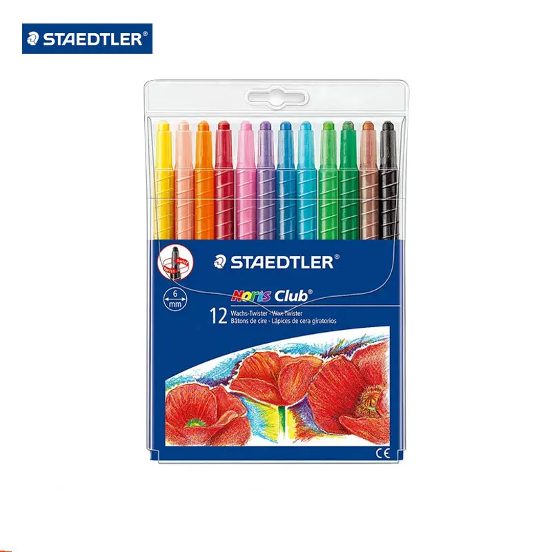 Staedtler Noris club 221 NWP12 12 цветов восковой мелок, профессиональный воск для рисования, мелки, школьные офисные товары для рукоделия