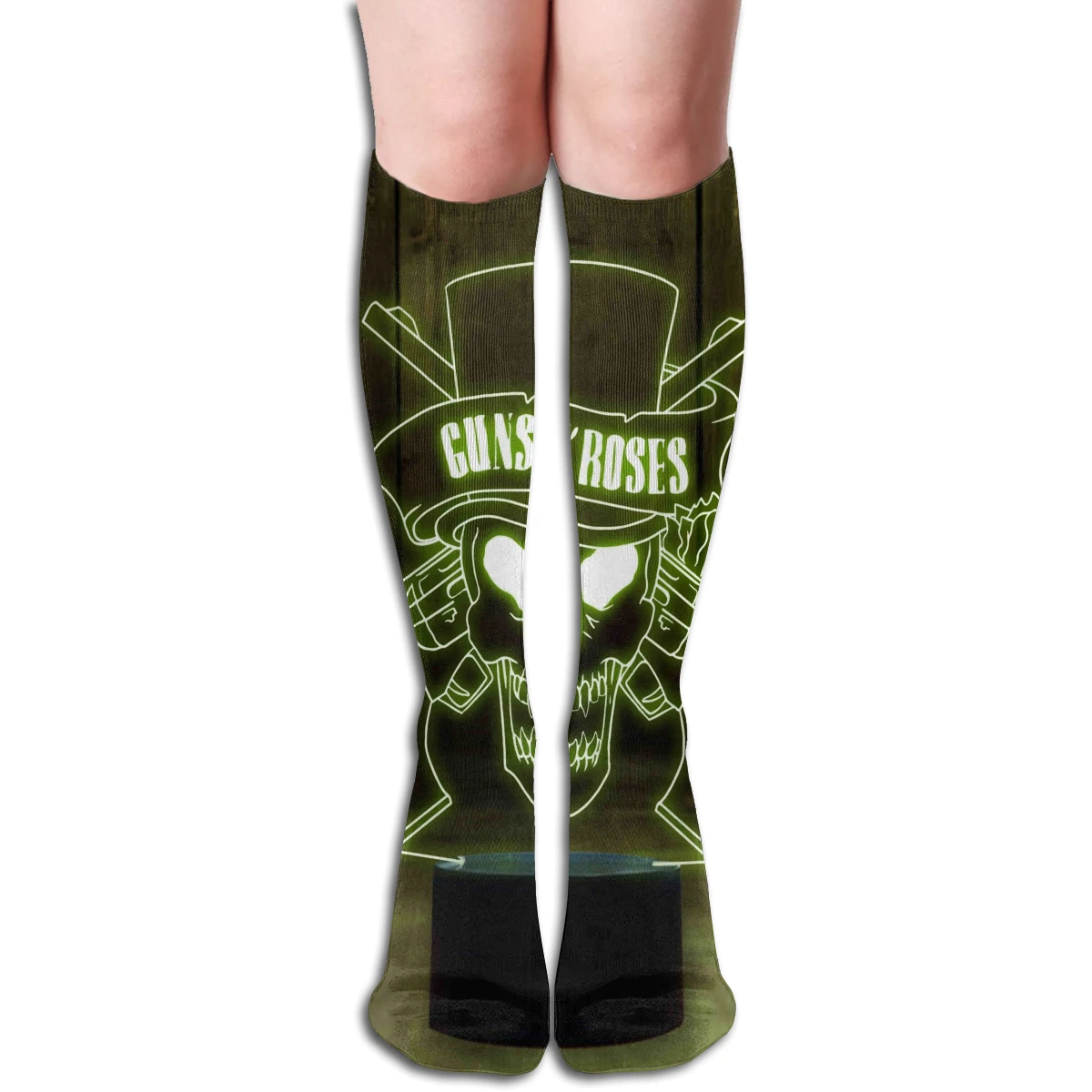 SAMCUSTOM индивидуальный заказ guns N' Roses 3D печать женский kawaii Гольфы модные милые чулки для девочек - Цвет: Хаки
